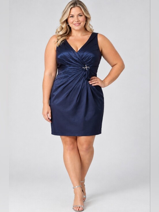 Jones New York Dresses & Skirts - Jones New York Purple Satin V-Neck Midi Dress with Rhinestone Accent